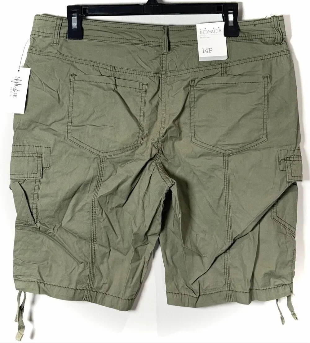Style & co olive green Bermuda shorts size 14 petite